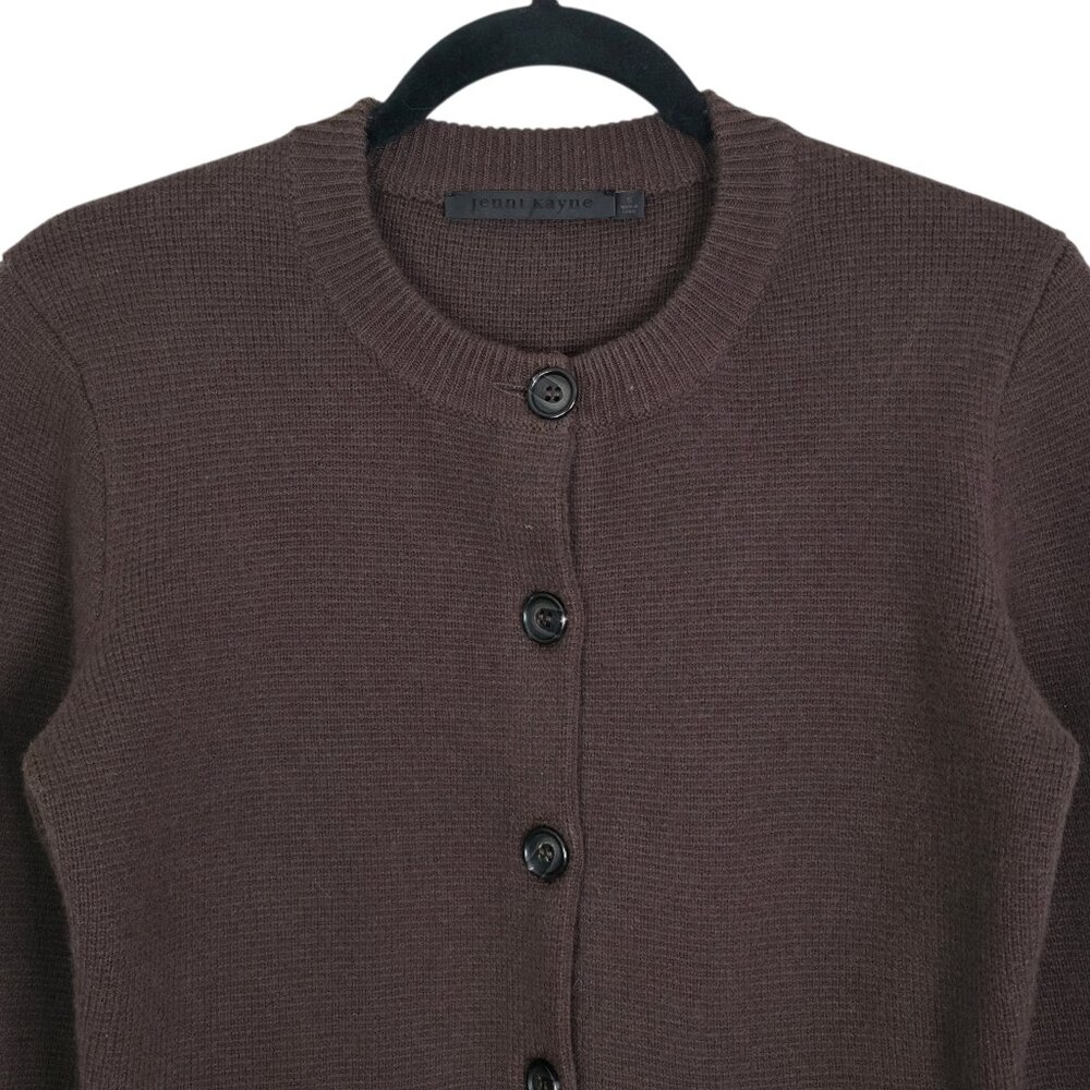 Jenni Kayne Cooper Cardigan Chocolate Brown Wool Cashmere Size S - Picture 6 of 12